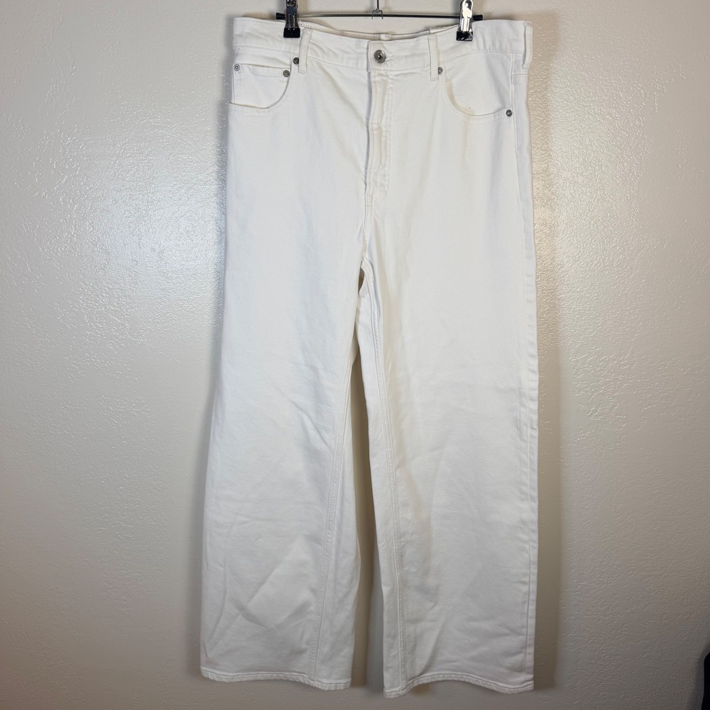 New Everlane Womens 31L The Way-High Sailor Jean Bone White Wide Leg High Rise